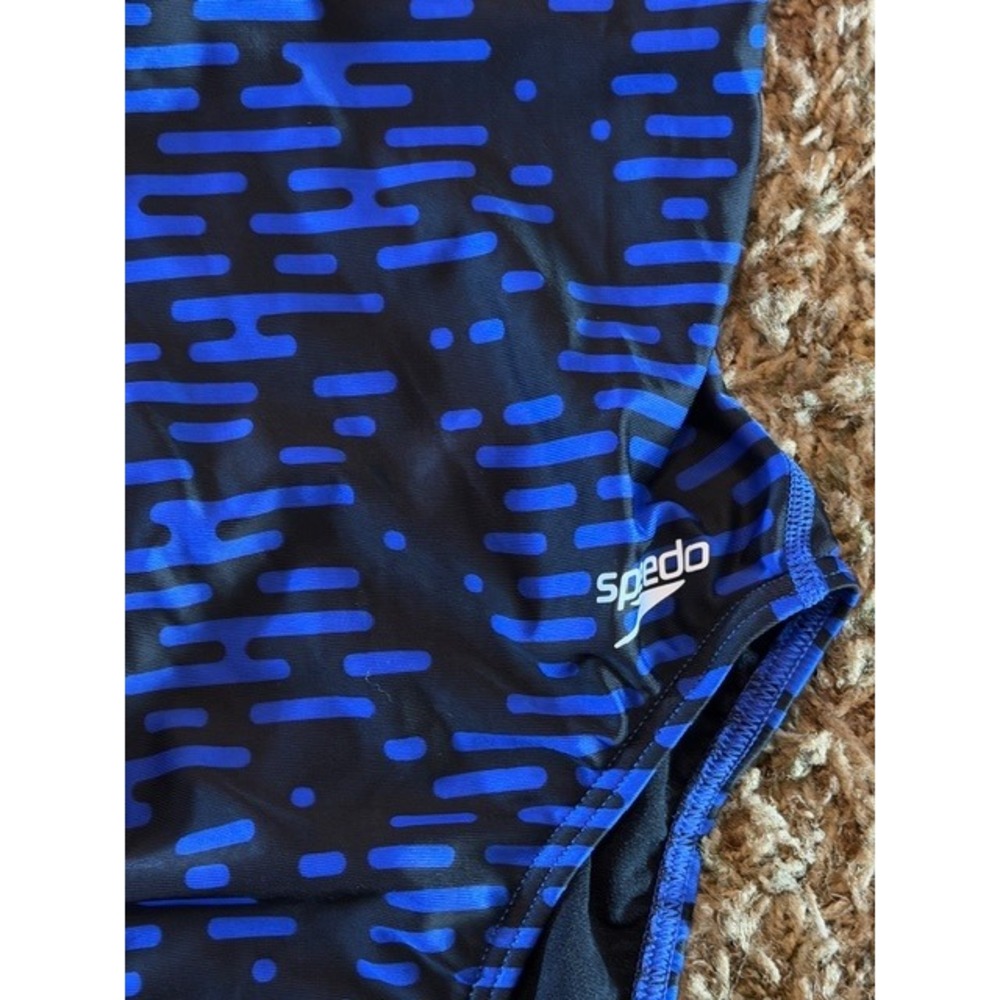 Speedo Pro LT Womens One Piece Swimsuit Size 28 (XS) Blue Black Print New - Picture 4 of 7